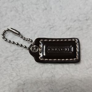 Coach Y2K Dark Brown Patent Small Leather Bag Tag